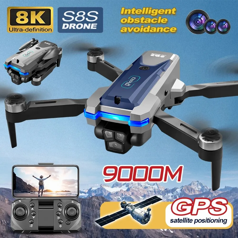 Dobrável RC S8S GPS Drone, 5G  - Drone Battery Case avaliação e preço